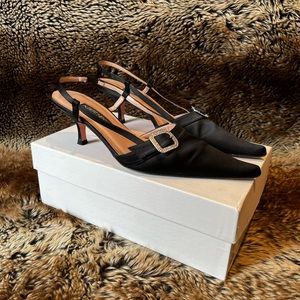 Albert Nipon Satin Evening Slingback Heel